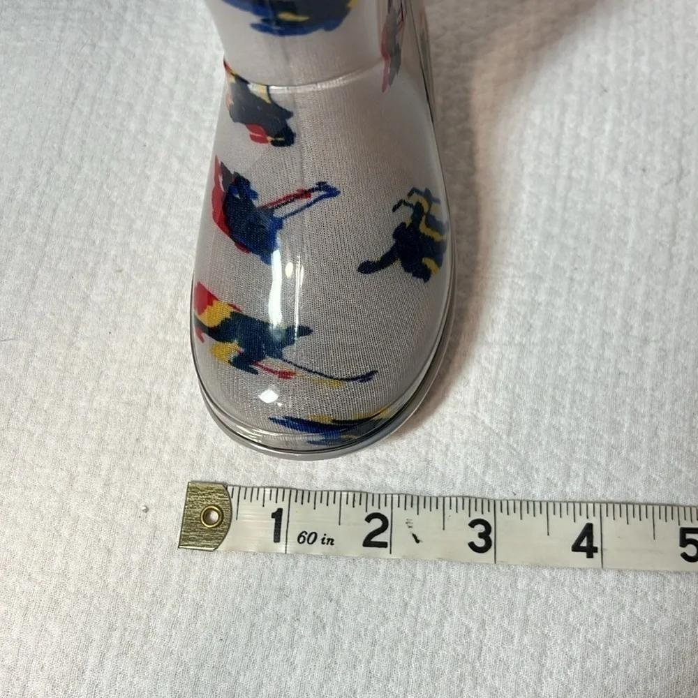 Carter's Prime Rain Boots Grey Hockey Print Galoshes Spring Puddles Toddler 5M
